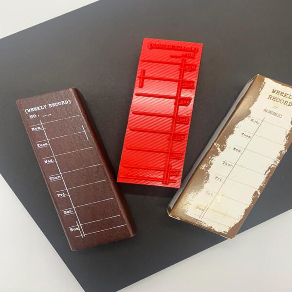 The Beautiful. weekly record wooden stamps