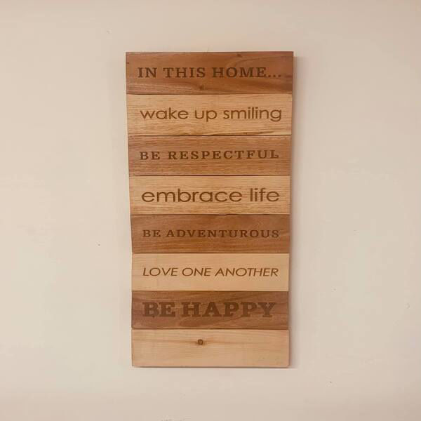 Picture of Wooden Wall decor with quotes