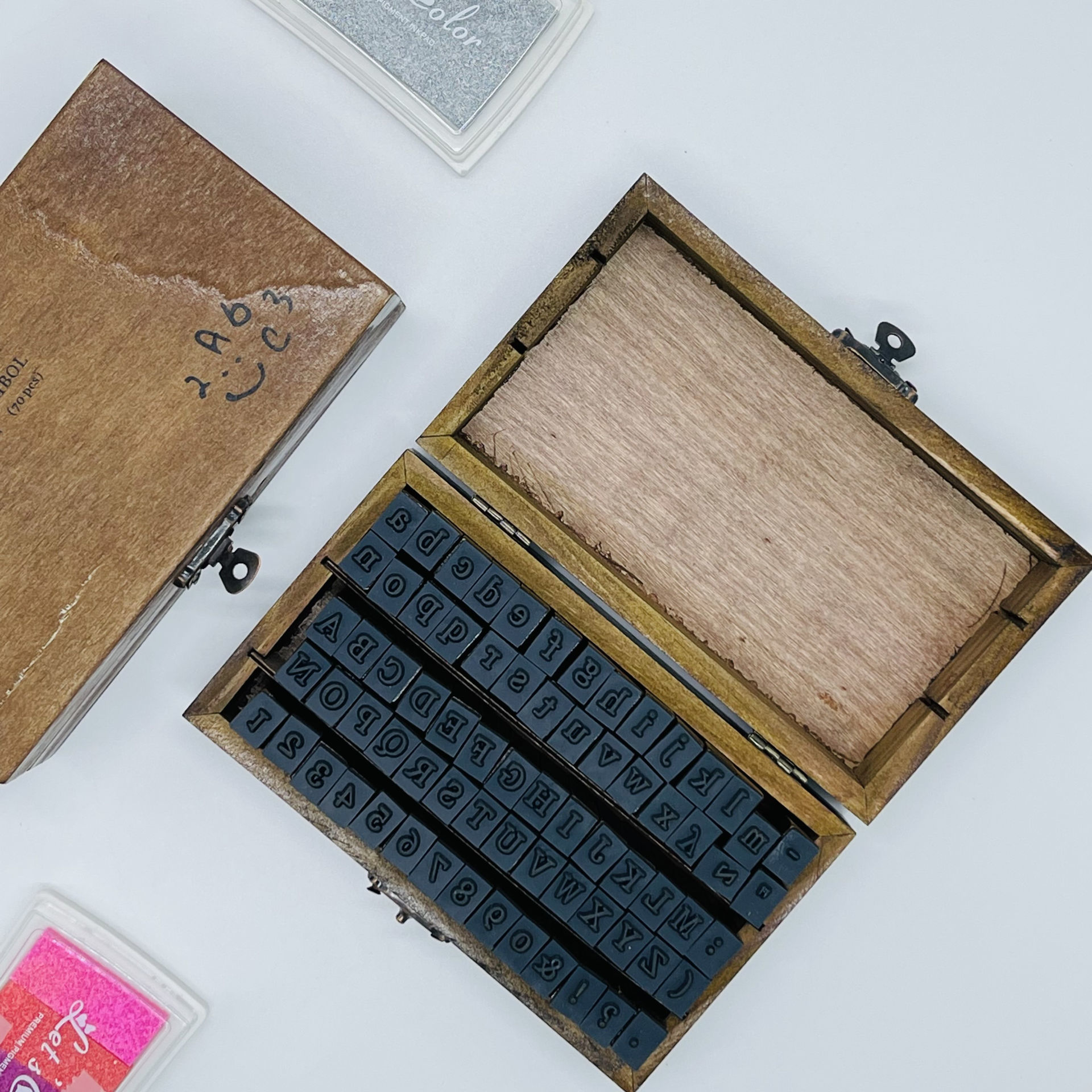 The Beautiful. Regular alphabet wooden stamp