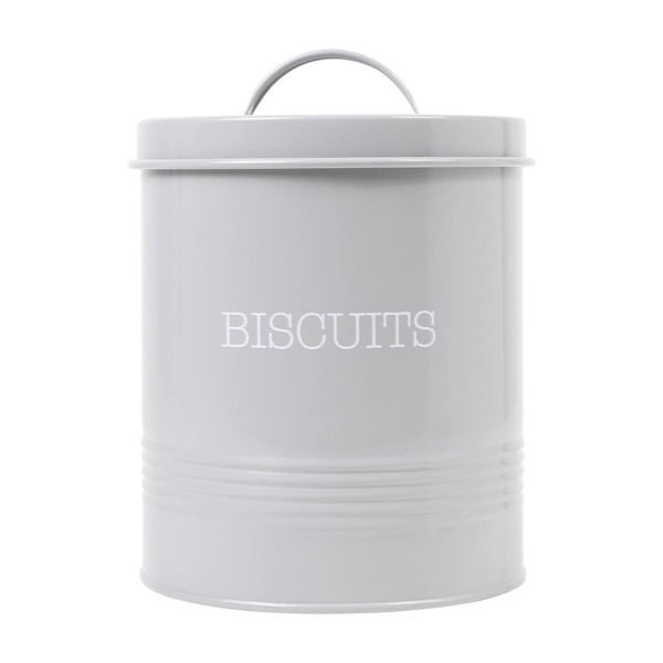The Beautiful. Ribbed Biscuit Canister Grey
