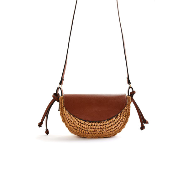 Picture of Natural Fibre Sling Bag with Leather top