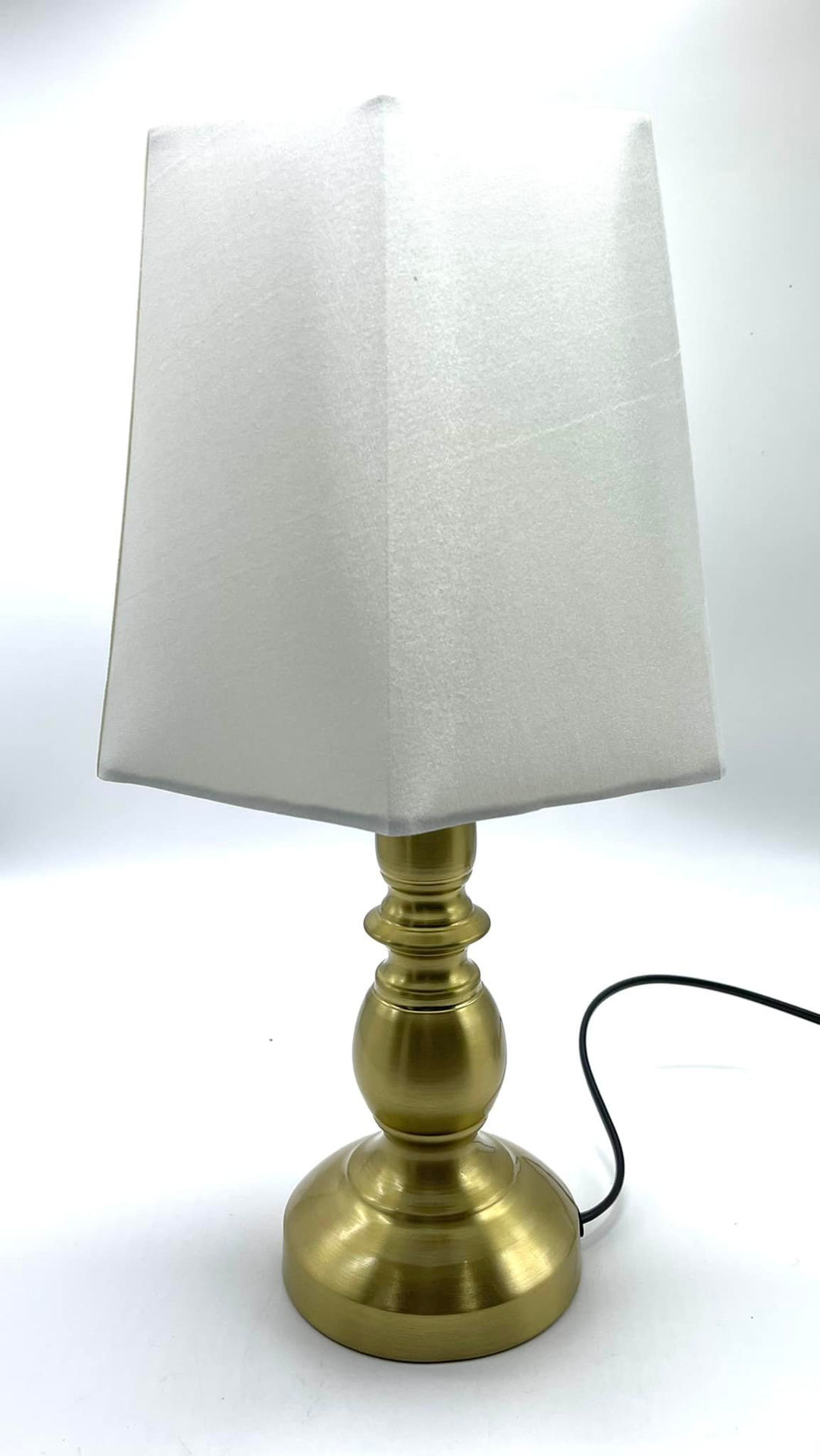 The Beautiful. Metal Base Table Lamp with Velvet Lamp Shade