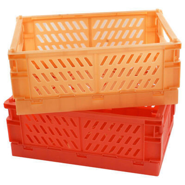 The Beautiful. Pink and Orange Foldable Storage Crates Pack of 2