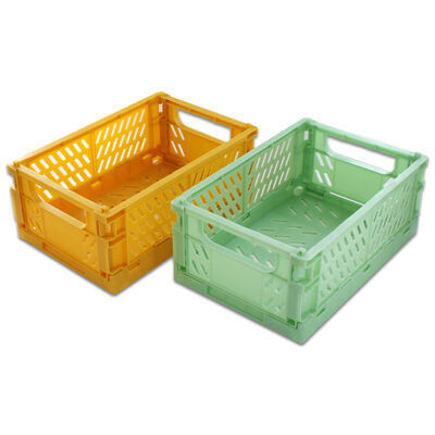 The Beautiful. Green and Yellow Foldable Storage Crates: Pack of 2