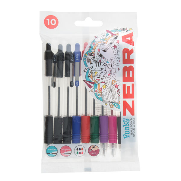 Picture of Pack of 10 Zebra Z-Grip Ball Pens