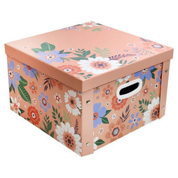 Picture of Pink Botanical Collapsible Storage Box