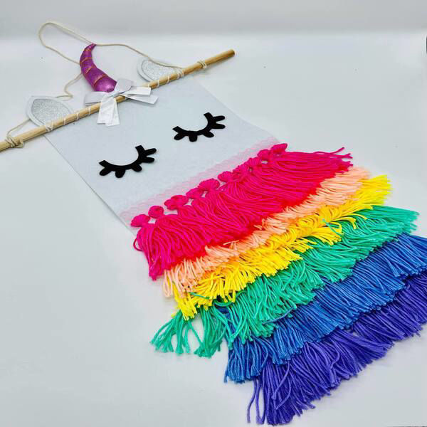 Picture of Rainbow unicorn wall hanging