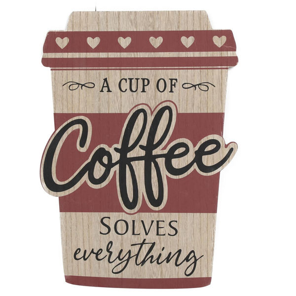 Picture of Coffee Solves Everything Plaque