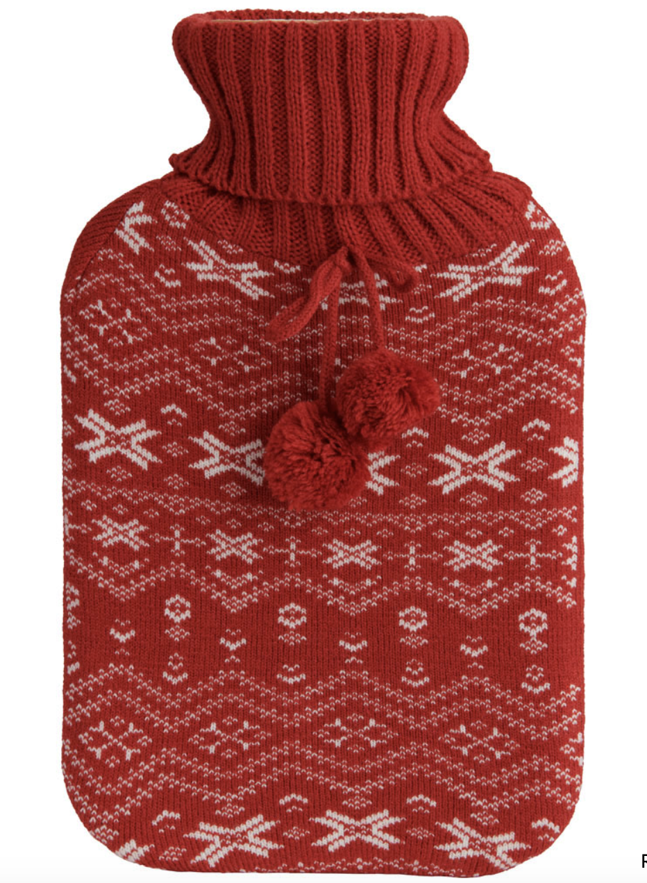 The Beautiful. Hot Water Bottle with Jacquard Knitted Cover