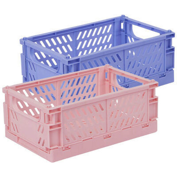 Picture of Pink & Lilac Stackable Storage Crates: Pack of 2