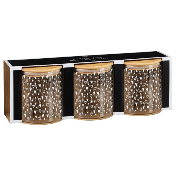 Picture of Printed Glass Bamboo Storage Jars