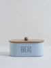 Picture of Light Blue Bread Box with Wood Lid