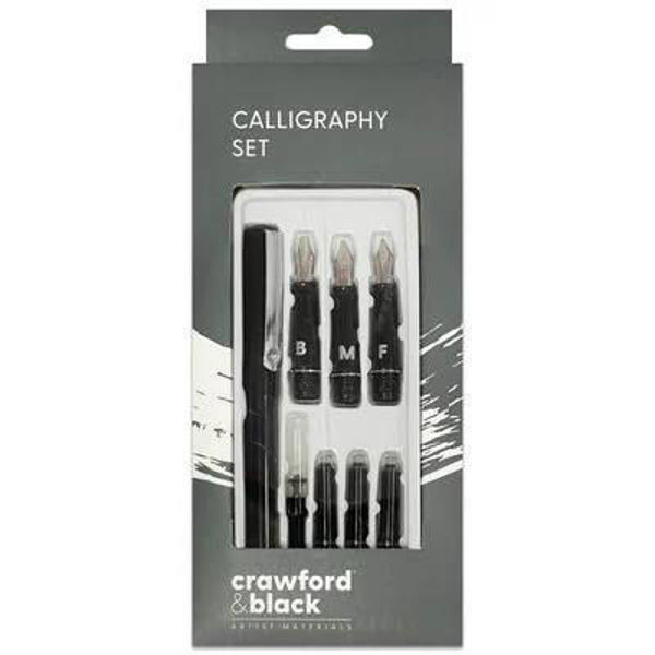 Picture of Crawford & Black Calligraphy Set: 8 Piece Set