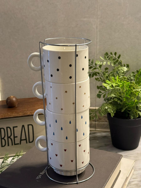 Picture of 4pcs Mug set with metal stand