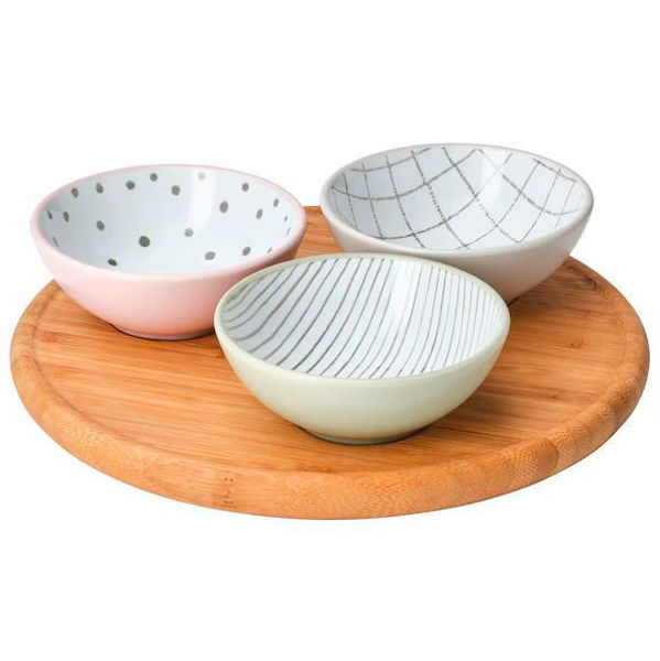 Picture of TRÅDTICKA Tray with 3 bowls