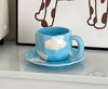 Picture of Sky Blue Cloud Ceramic Cup and Saucer