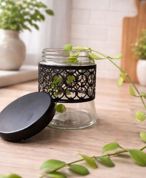 Picture of Glass Jar Covered with Batik Inspired Metal