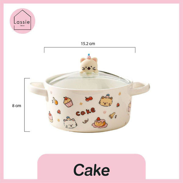 Picture of Ceramic Casserole Pot with Glass Lid