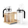 Picture of 2 Pcs Glass Oil Bottle with Bamboo Stand
